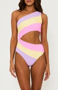 Beach Riot Joyce Stripe Cutout One-Piece Swimsuit