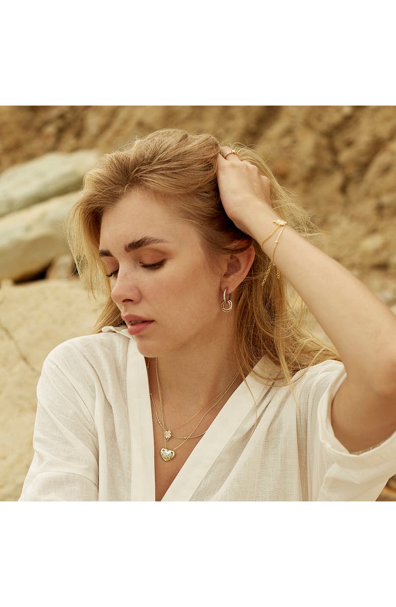 Spero London Four Leaf Clover Sterling Silver Necklace - White, Alternate, color, Gold