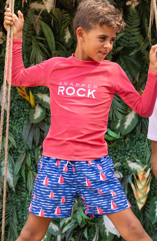Snapper Rock Kids' Sailboat Rock Swim Trunks In Navy