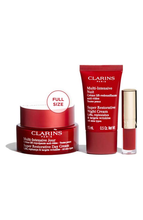 Clarins Super Restorative Anti Aging Skin Care Starter Set $185 Value In No Color