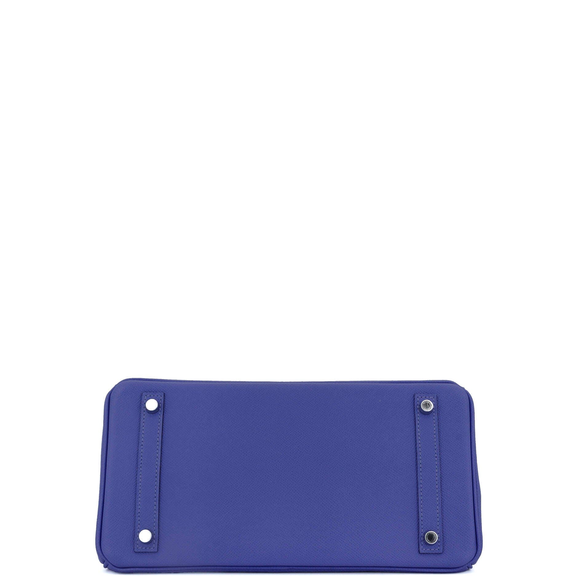 Pre-Owned Hermes Birkin Handbag Blue Epsom with Palladium Hardware 30, Alternate, color, Bleu Electrique