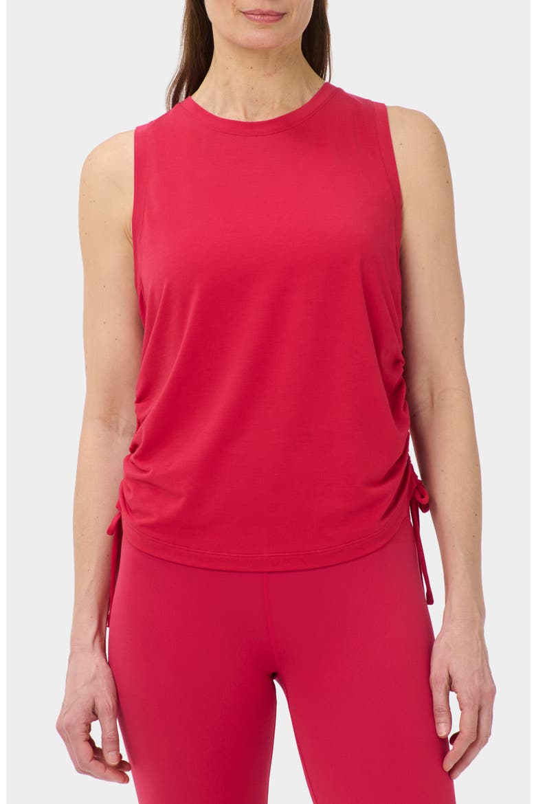 Soft Flow Studio Ruched Tank, Main, color, CRIMSON RED