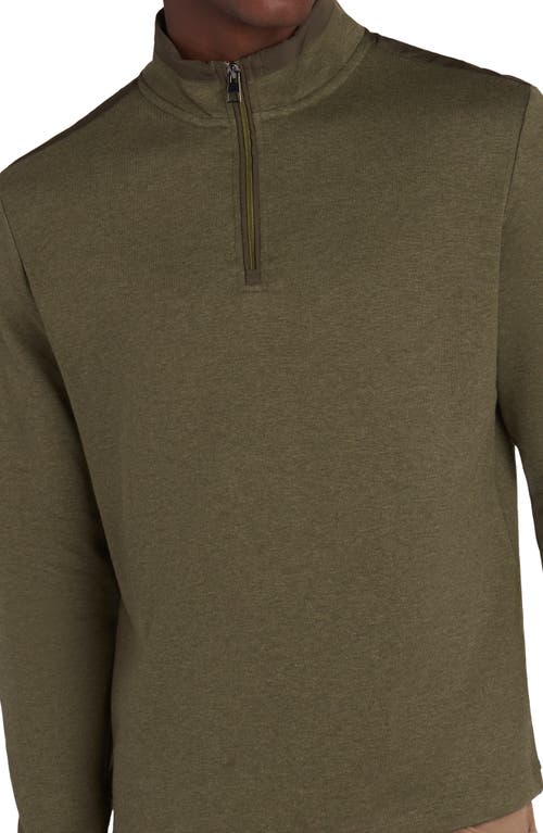 Bugatchi Cotton Blend Quarter Zip Sweater In Green