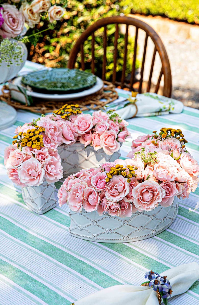 Juliska Berry & Thread Set of 2 Half Circle Vases, Alternate, color, Whitewash