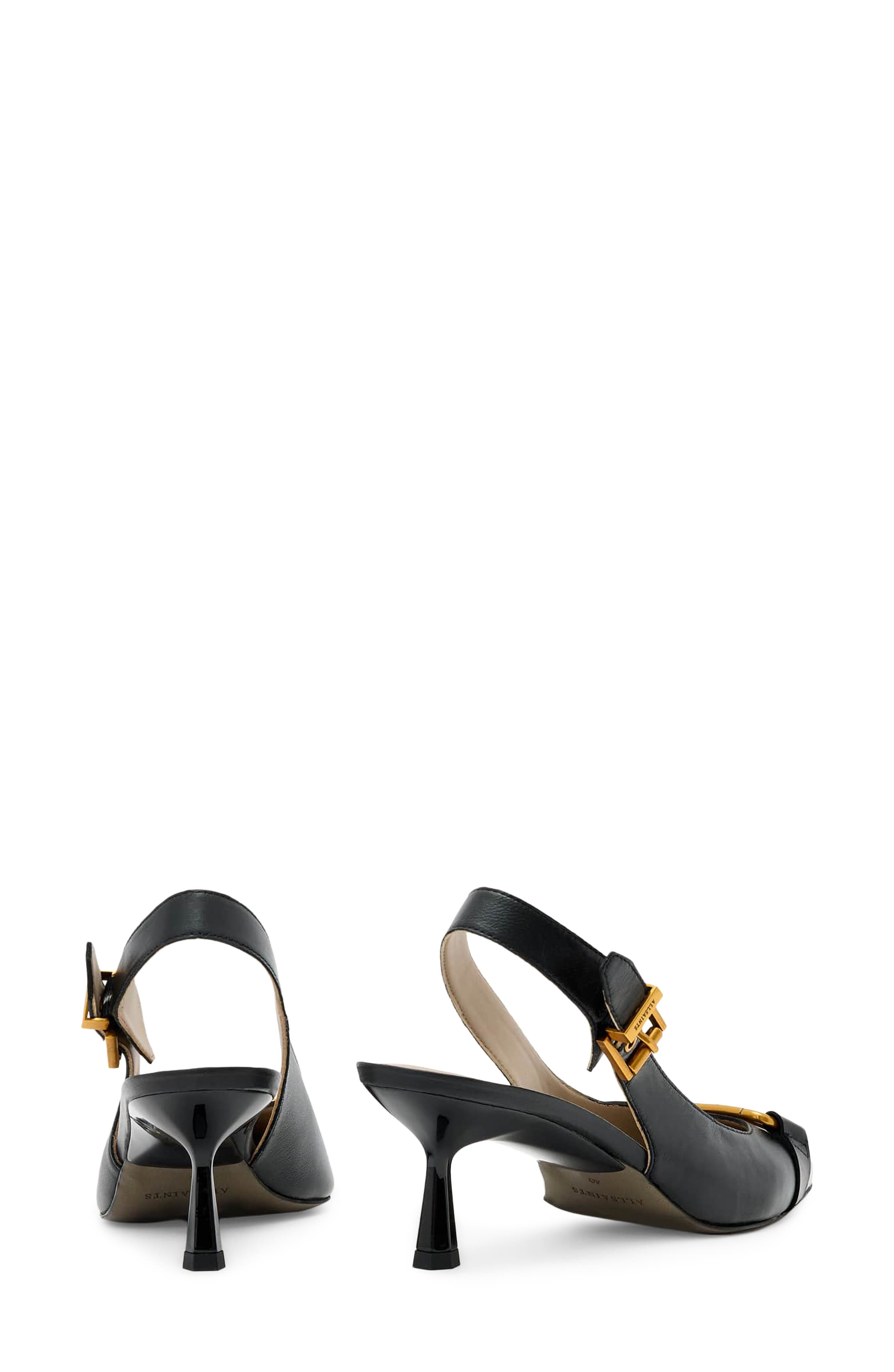 AllSaints Hera Pointed Toe Slingback Pump, Alternate, color, Black