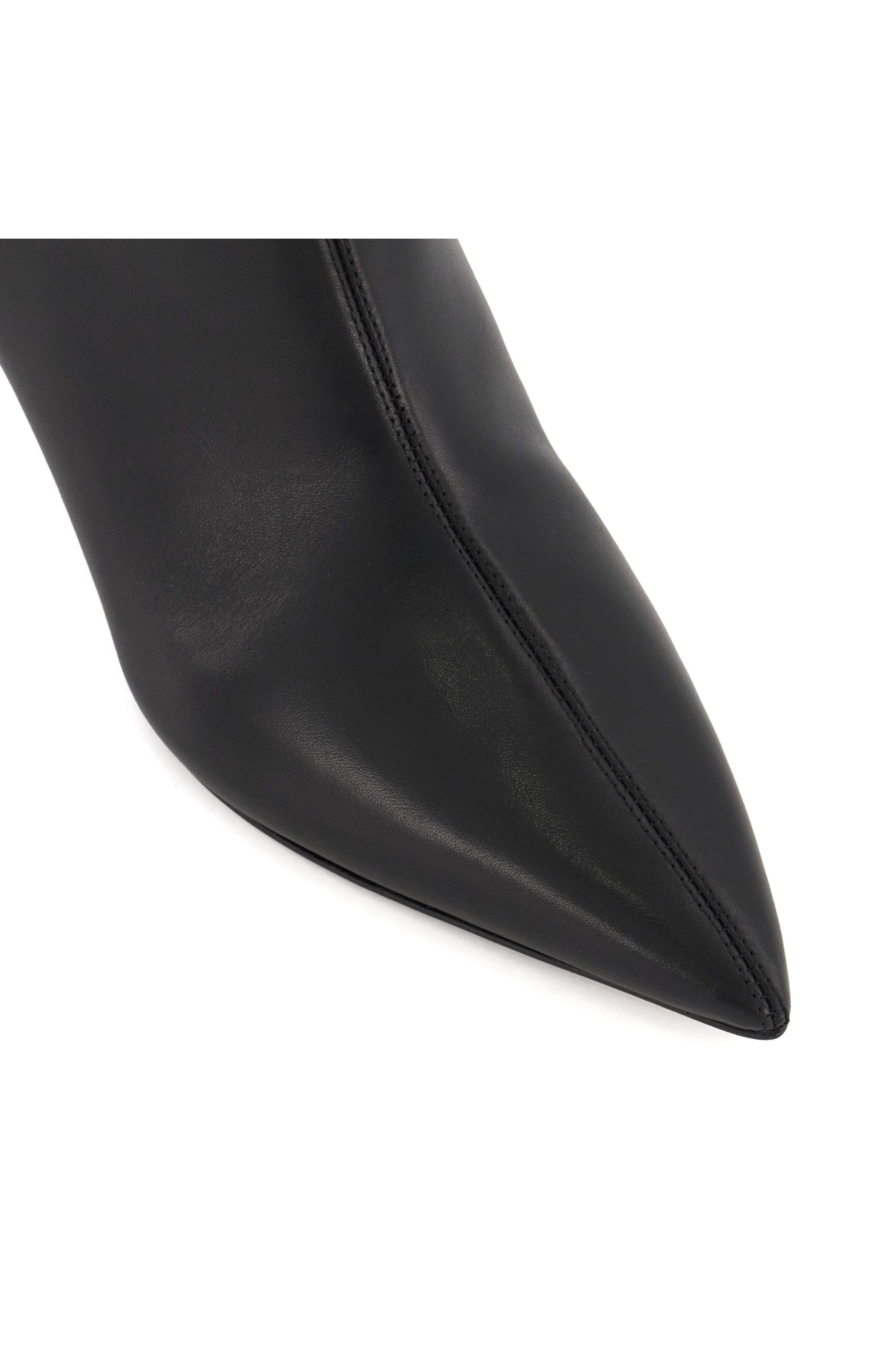 Dune London Smooth Knee High Boot, Alternate, color, Black Leather