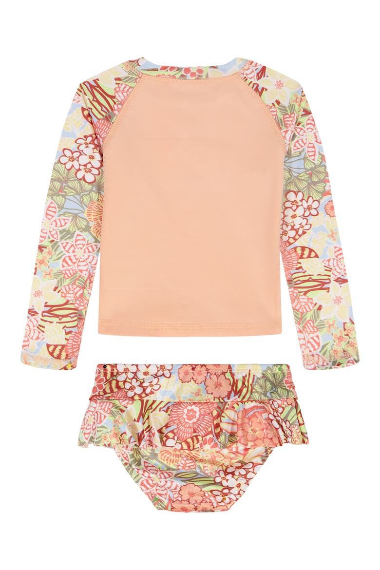 Kids' Rashguard Top & Bikini Bottoms Set, Alternate, color, CORAL