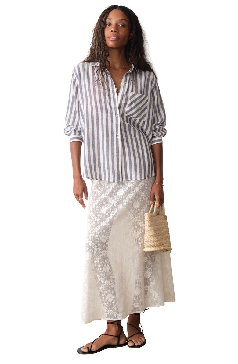 Marine Layer Jane Relaxed Stripe Shirt, Alternate, color,
