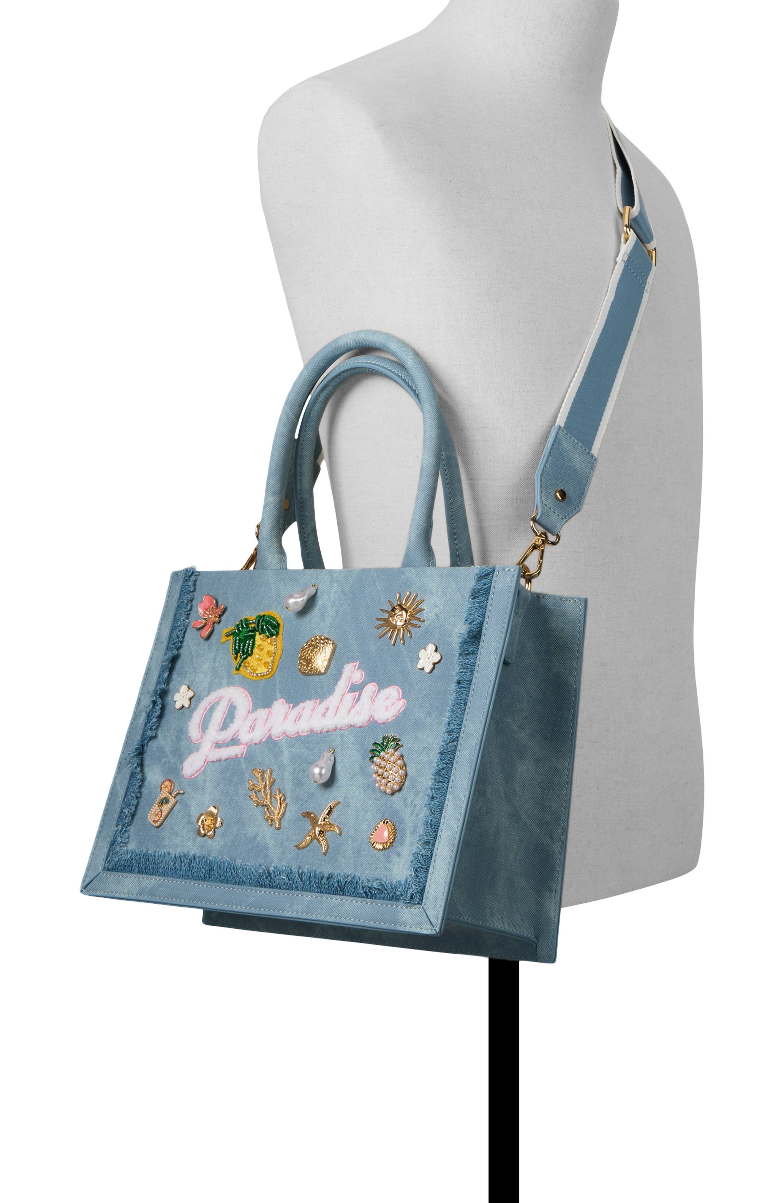 ALDO Paradise Denim Tote, Alternate, color, Denim