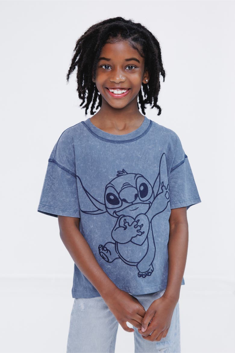 Lilo & Stitch Short Sleeve T-Shirt, Alternate, color, Mineral Blue Stitch