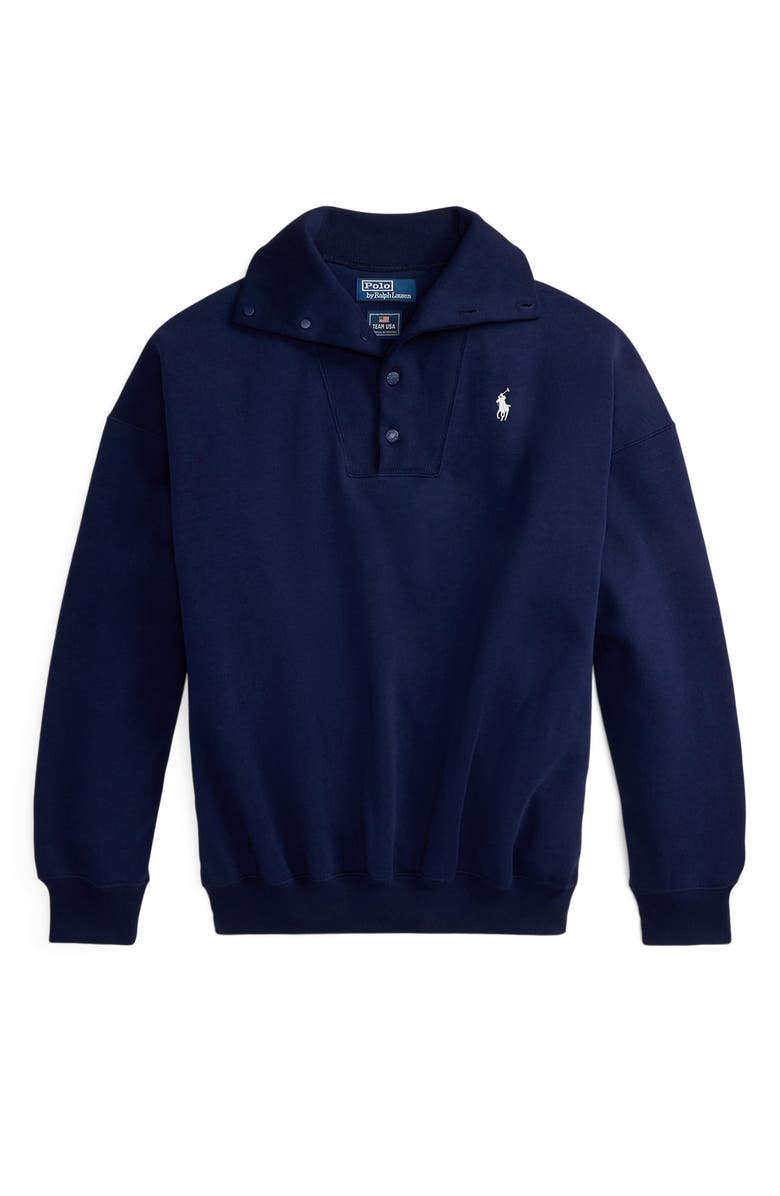 Polo Ralph Lauren Team USA Embroidered Graphic Snap Placket Sweatshirt, Alternate, color, Refined Navy