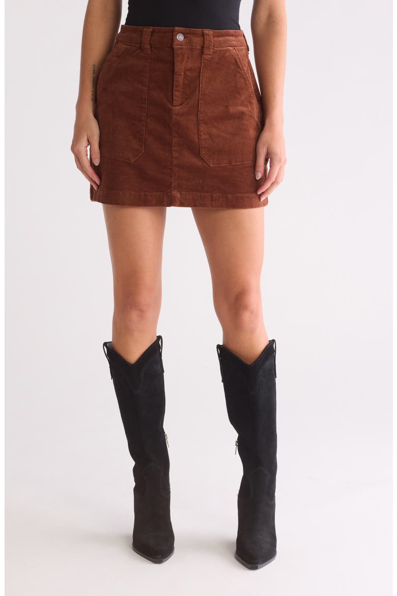 Corduroy Gold Coast Miniskirt, Main, color, CLOVE