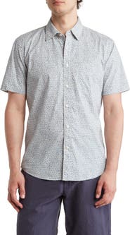 Faherty Playa Short Sleeve Stretch Cotton Button-Down Shirt