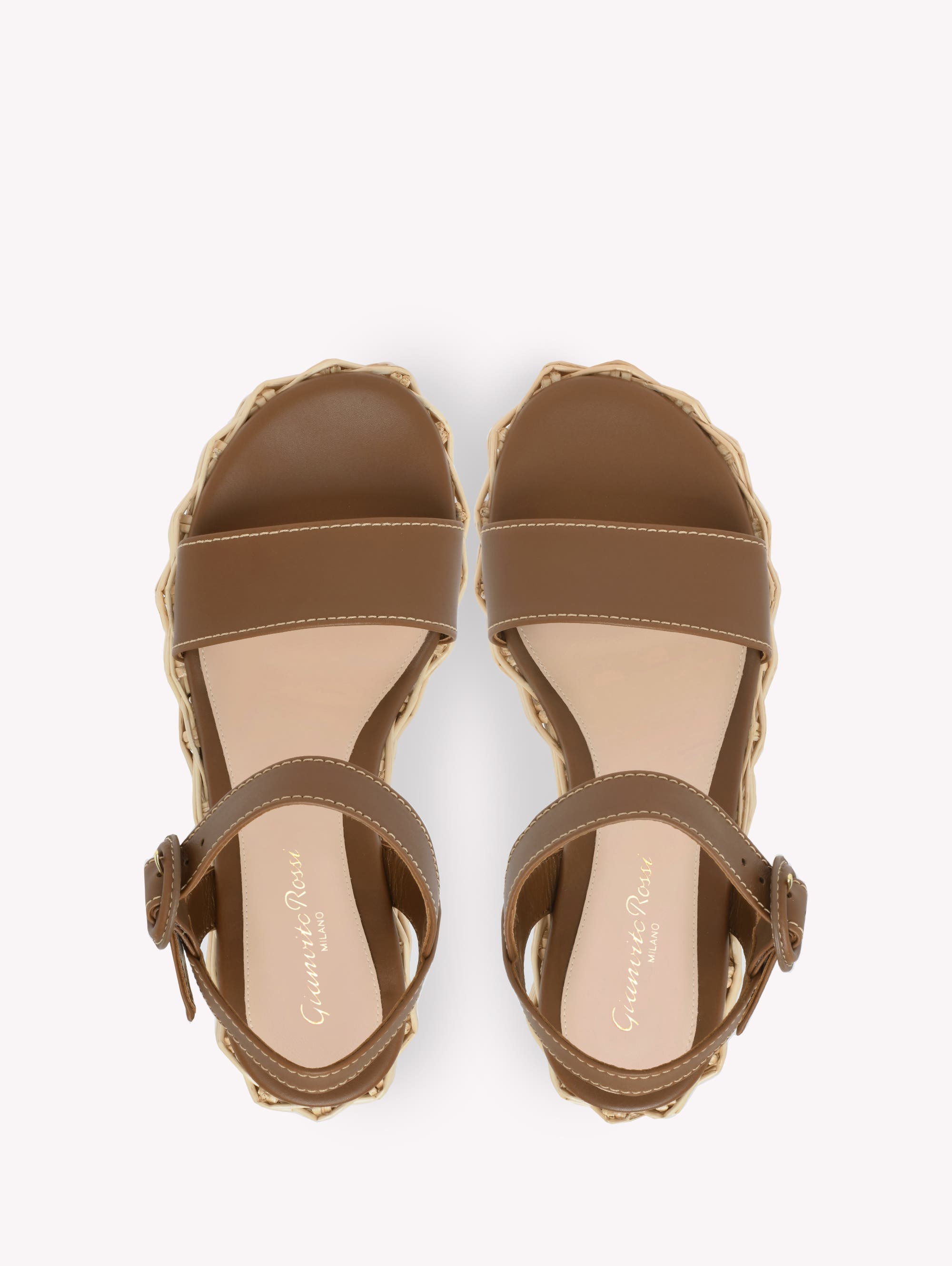 Gianvito Rossi Cestino Sandal, Alternate, color, Brown Calf Leather