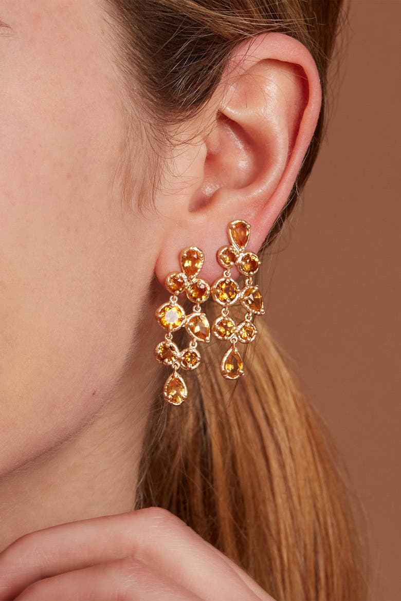 Odyssey Earring Yellow Citrine Quartz. Handmade in Italy, Alternate, color, Citrine