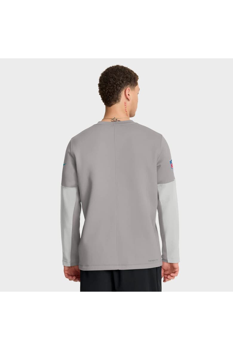 Men's Nike Gray Miami Dolphins Sideline Coach Therma-FIT Long Sleeve T-Shirt, Alternate, color, Gray