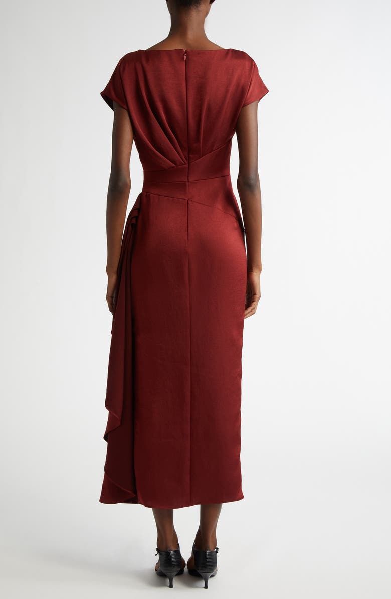 Lela Rose Florence Ruched Satin Dress, Alternate, color,