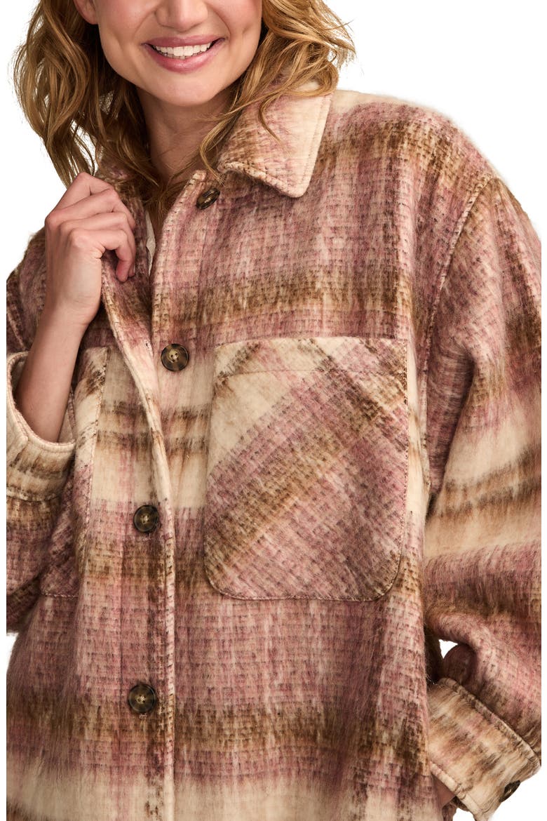 Oversize Plaid Shirt Jacket, Alternate, color, PINK PLAID