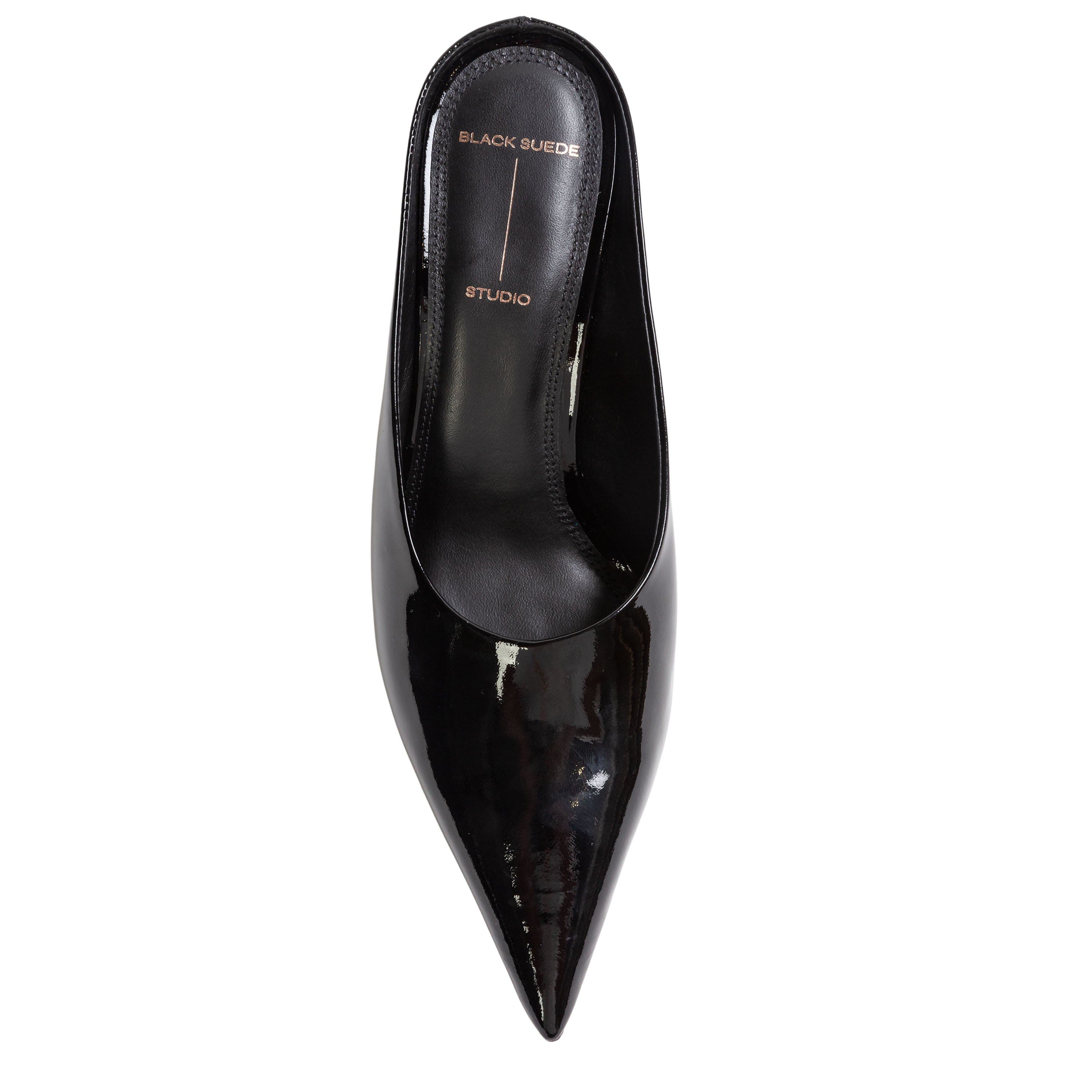 BLACK SUEDE STUDIO Aysha 70 Wedge, Alternate, color, Black Patent Leather