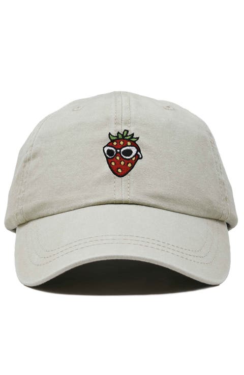 Strawberry Embroidered Casual Cap