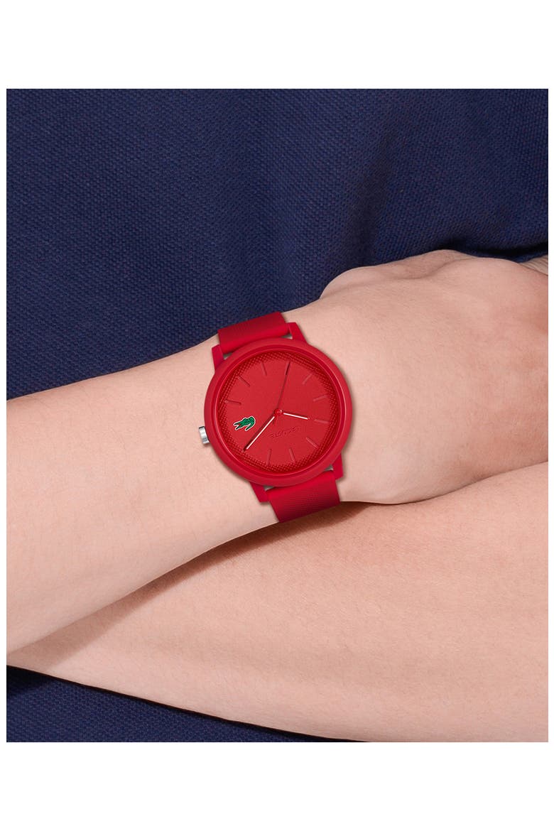 12.12 Silicone Strap Watch, 42mm, Alternate, color, RED