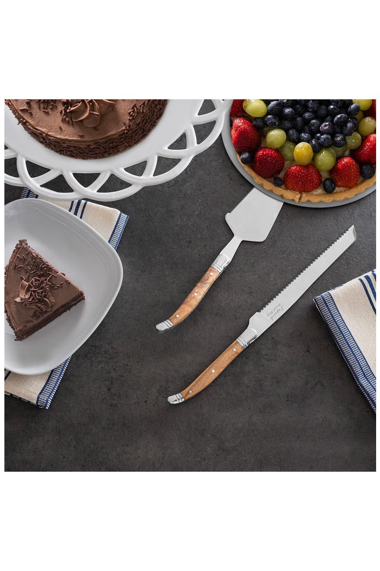 Connoisseur Laguiole Cake Knife & Server Set, Alternate, color, OLIVE WOOD