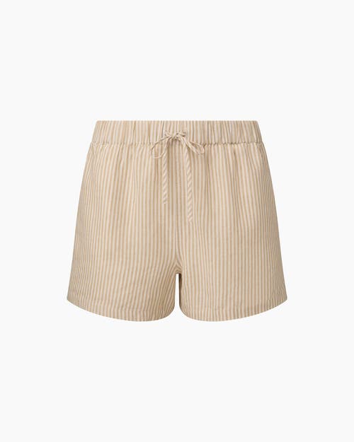 Onia Air Linen Elastic Drawstring Short In Gray