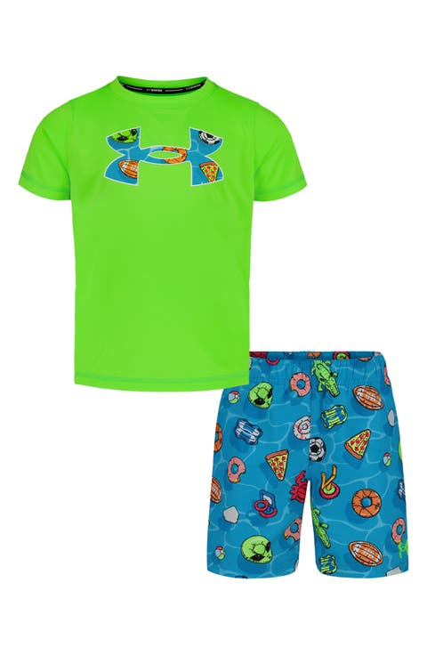 Kids' Shark Rescue Graphic T-Shirt & Swim Trunks Set (Toddler)