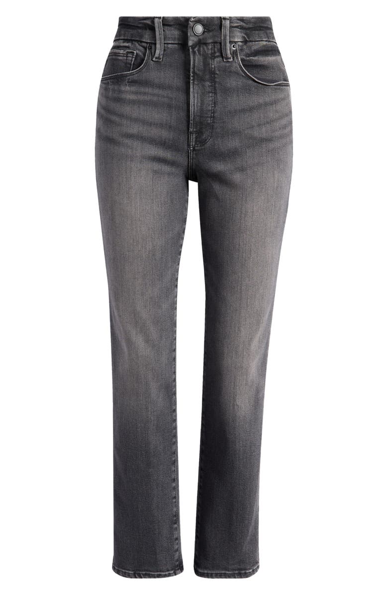 Good American Good Legs Split Pocket Ankle Straight Leg Jeans, Alternate, color, Black266