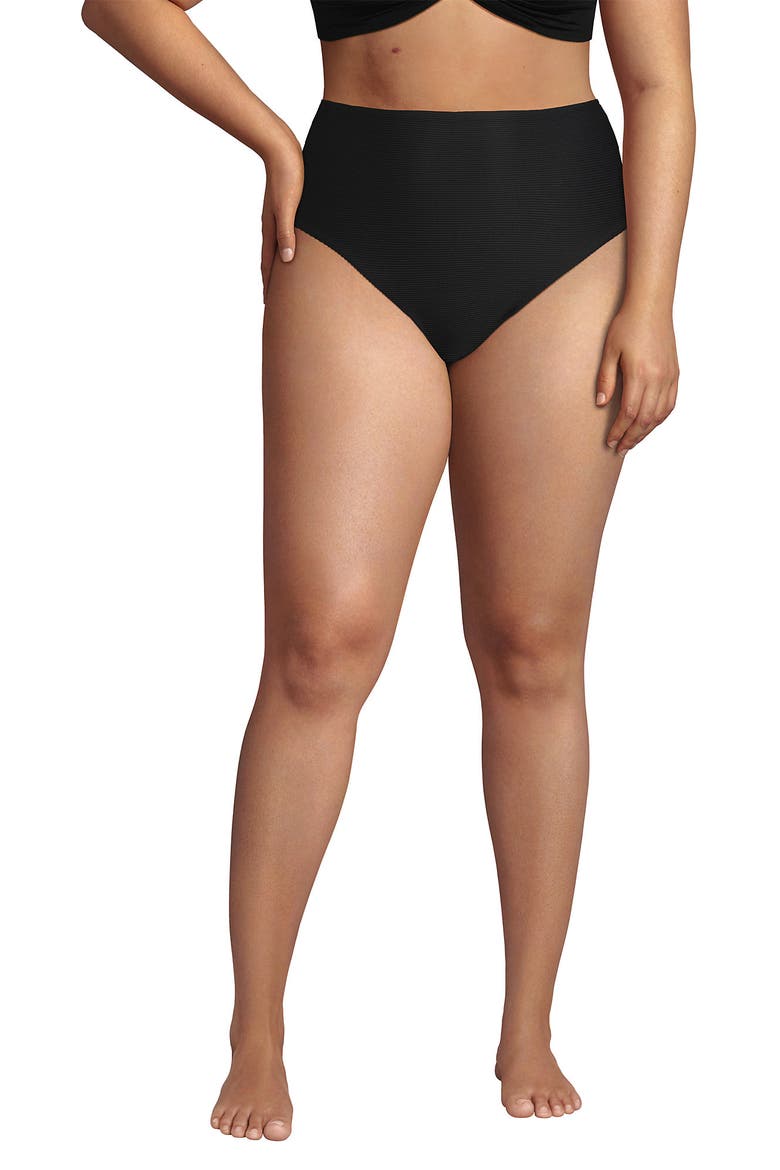 Cheeky High Waisted Bikini Bottoms, Main, color, Black Ottoman