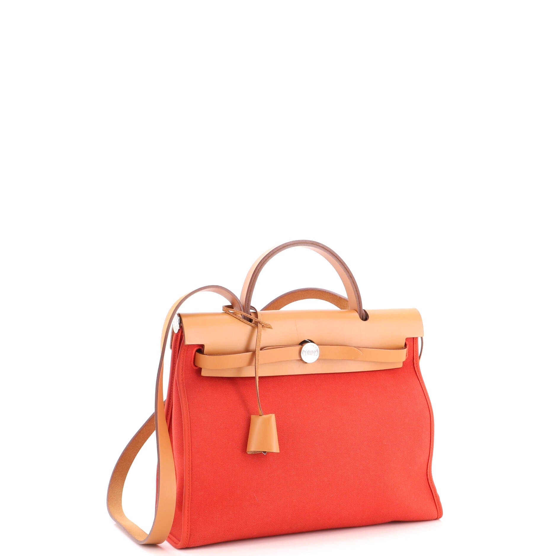 Herbag Zip Leather and Toile 31, Alternate, color, Red