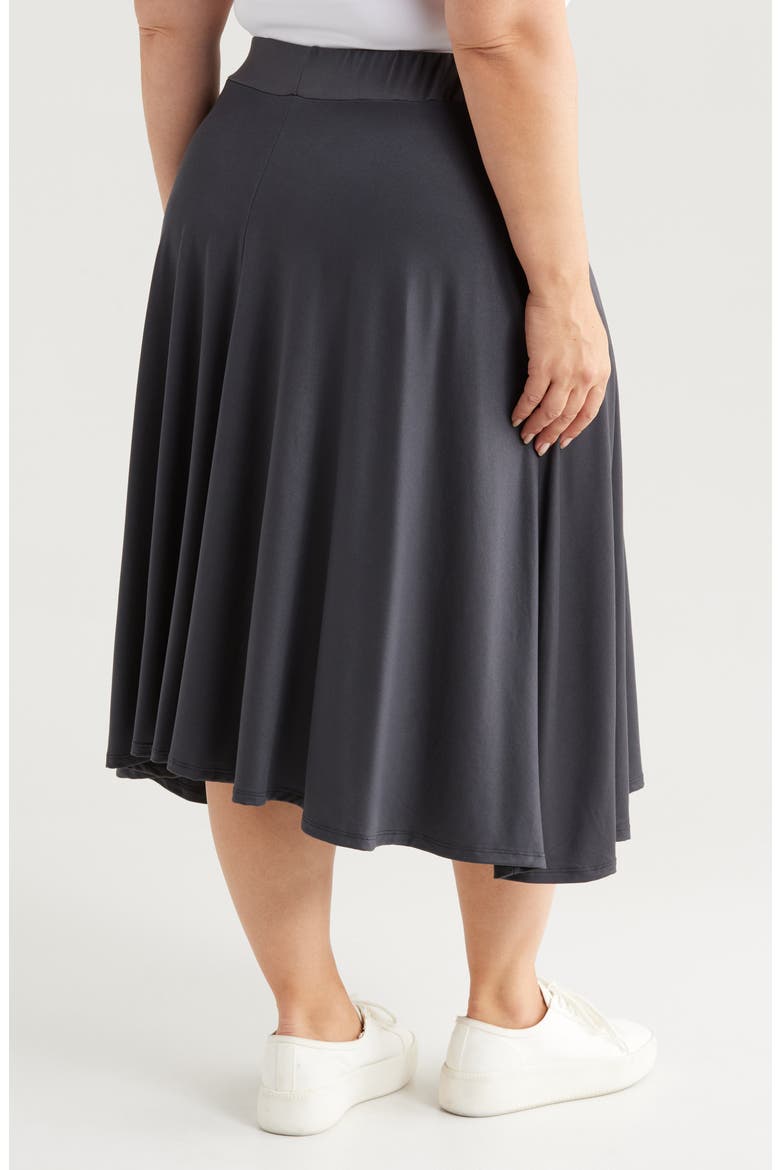 Flowy Jersey Midi Skirt, Alternate, color, GREY