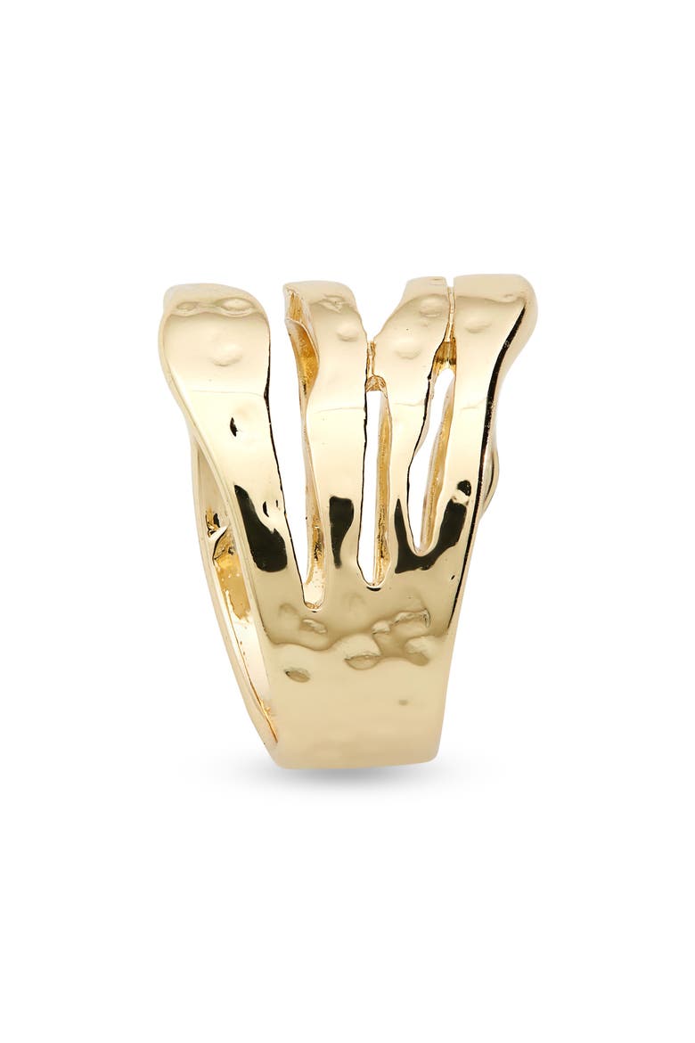 Molten Stacked Band, Alternate, color, GOLD
