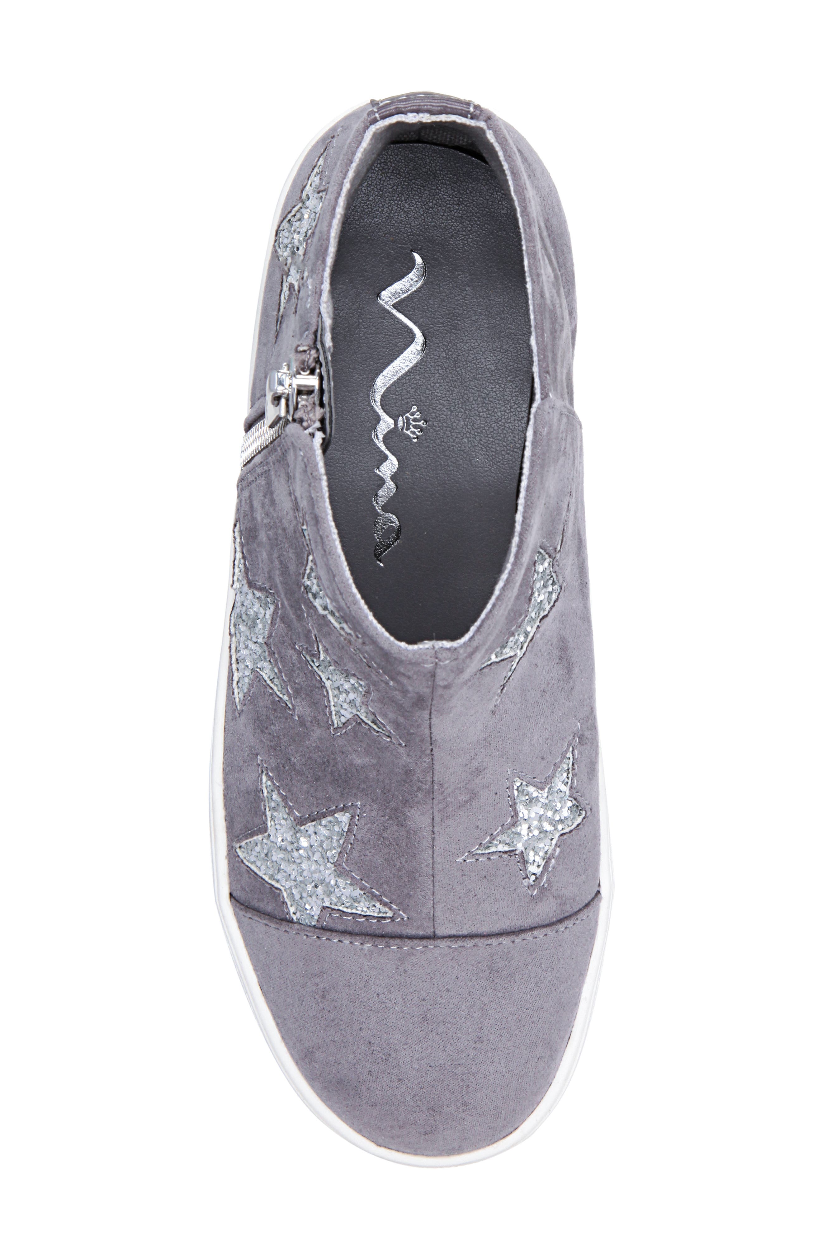 Jacqui Glitter High Top Sneaker, Alternate, color, GREY MICRO SUEDE