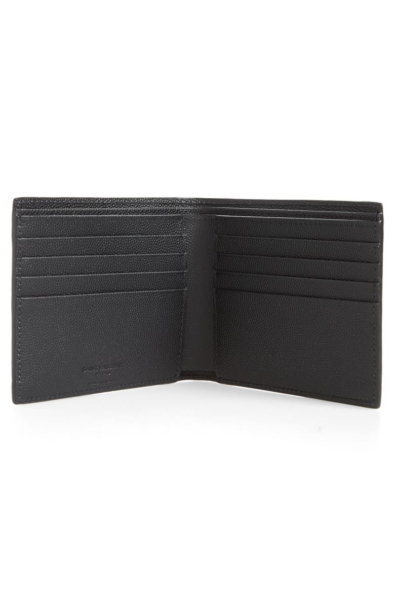 Saint Laurent Palm Leaf Leather Wallet, Alternate, color,