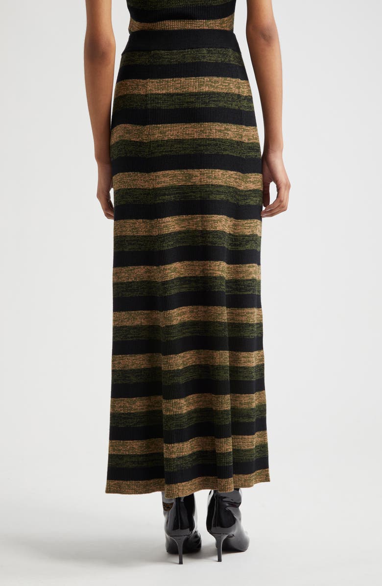 Ganni Stripe Merino Wool Maxi Skirt, Alternate, color, 
