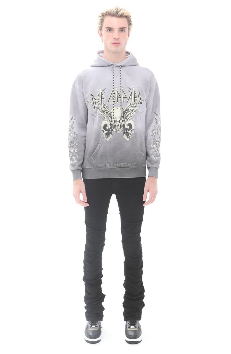 Cult of Individuality Def Leppard Embellished Cotton Graphic Hoodie, Alternate, color, 