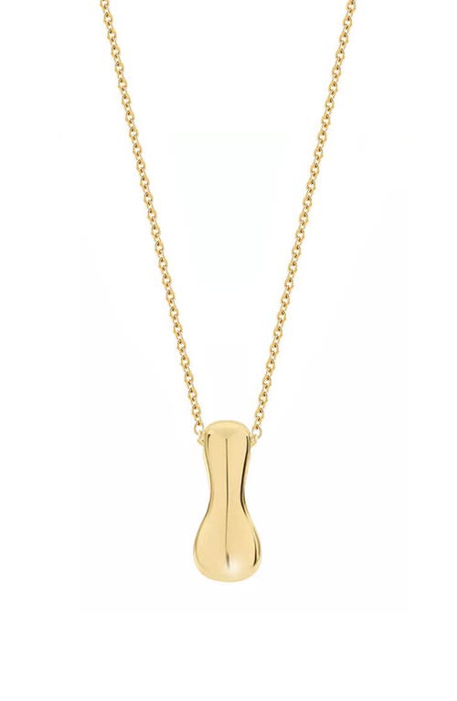 Jane Basch Designs Puffed Initial Pendant Necklace In Gold