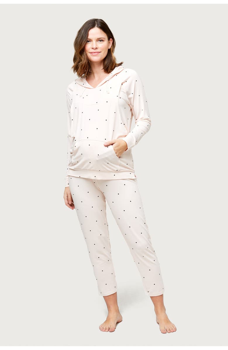 Nom Maternity Simone Maternity & Nursing Soft Hoodie, Main, color, Polka Dot
