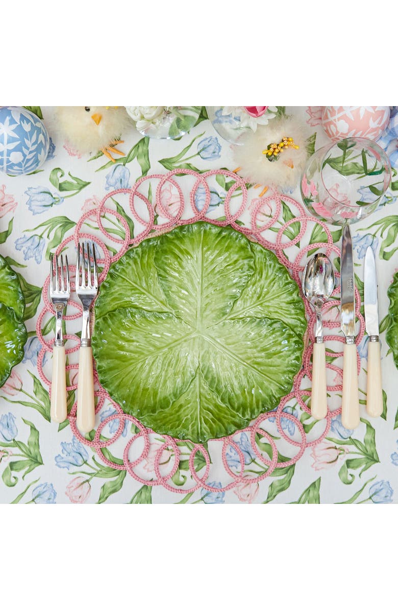 Mrs. Alice Serena Cabbage Dinner Plate, Alternate, color, Green