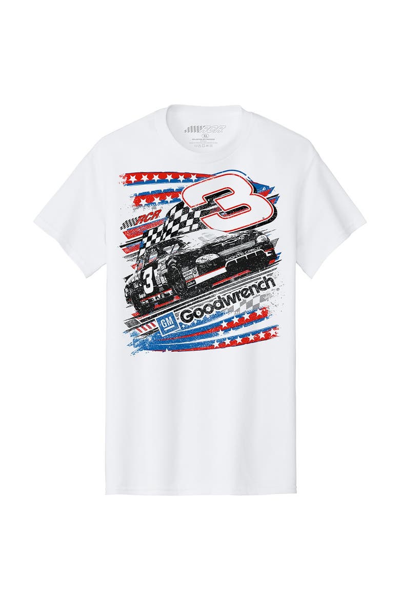 Men's Richard Childress Racing Team Collection White #3 GM Goodwrench Patriotic Car Throwback T-Shirt, Alternate, color, White