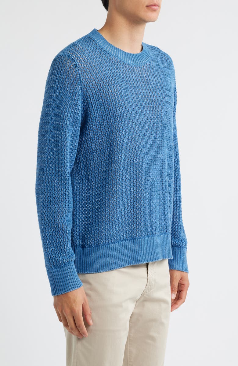 Corridor Marled Organic Pima Cotton Crewneck Sweater, Alternate, color, Blue