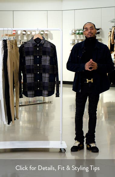 Hopton Plaid Cotton Button-Up Shirt Jacket