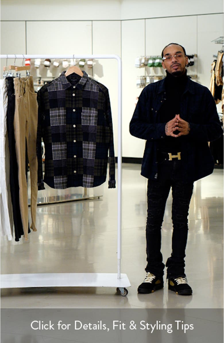 Hopton Plaid Cotton Button-Up Shirt Jacket, sales video thumbnail