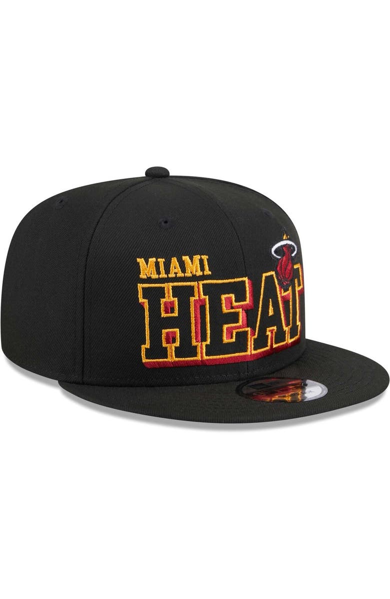 New Era Men's New Era Black Miami Heat Gameday 59FIFTY Snapback Hat, Alternate, color, 