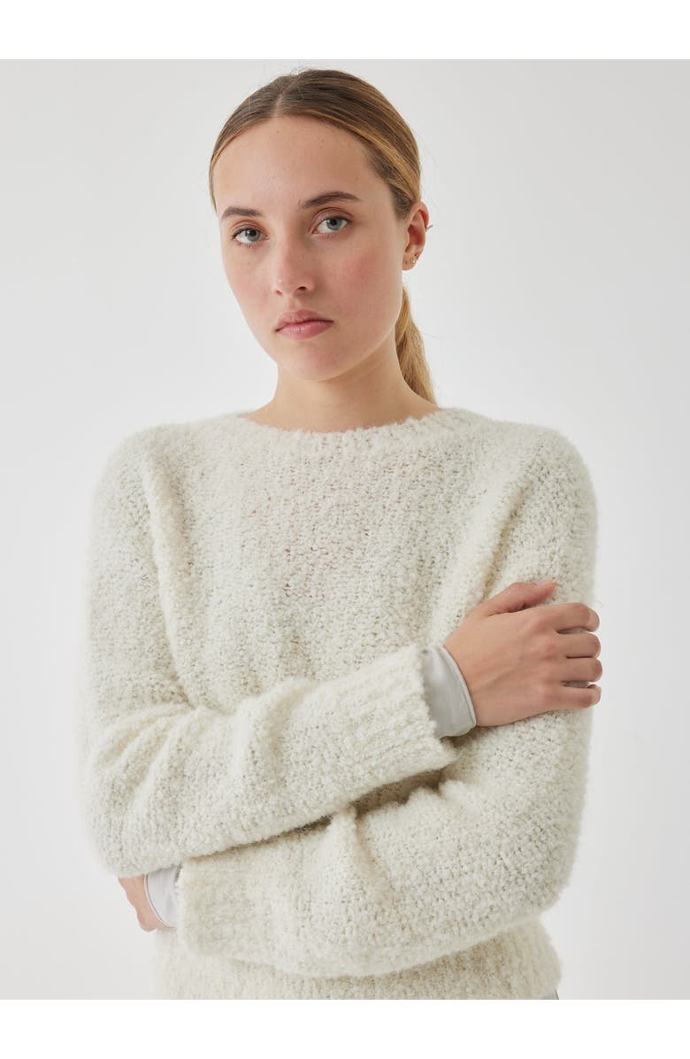 Majestic Filatures Alpaca Loup Long Sleeve Crewneck, Alternate, color, Nacre