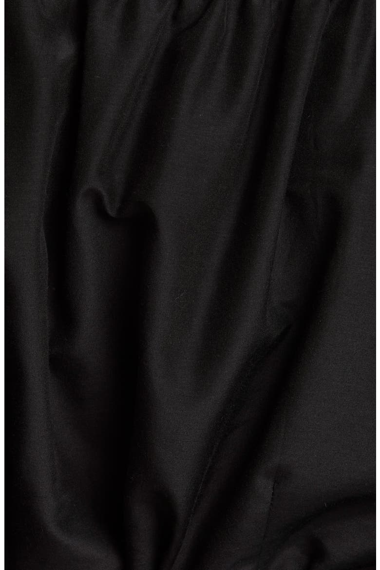 Norah Balloon Sleeve Cotton & Silk Wrap Blouse, Alternate, color, BLACK