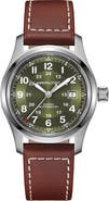 Hamilton Khaki Field Automatic Leather Strap Watch, 42mm