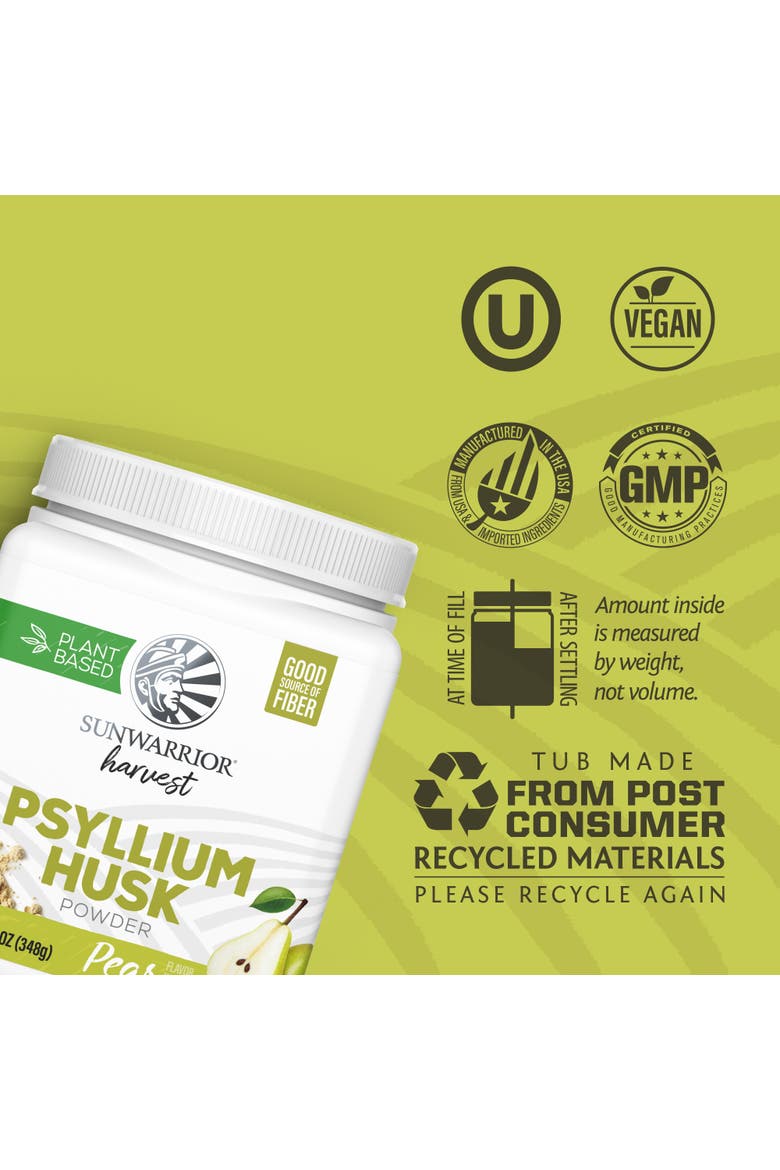 Harvest Psyllium Husk Powder Pear 348.6g Tub, Alternate, color, No Color
