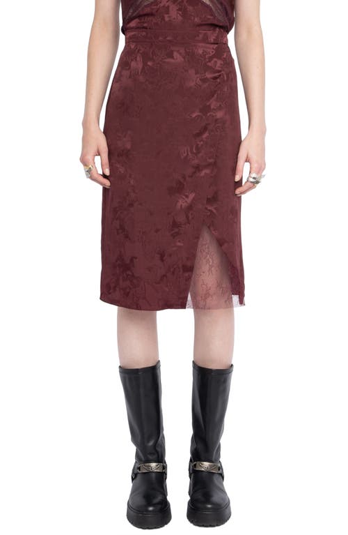 Zadig & Voltaire Julien Horse Print Jacquard Silk Skirt In Burgundy